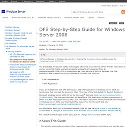 DFS Step-by-Step Guide for Windows Server 2008