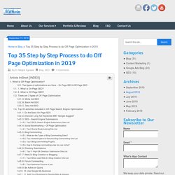 Top 35 Step by Step Process to do Off Page Optimization in 2019