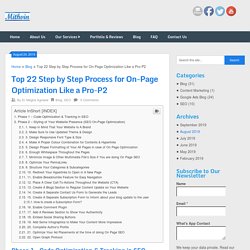 Top 22 Step by Step Process for On-Page Optimization Like a Pro-P2