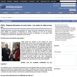 FEI10 : Stéphane Bruxelles et Lucile Lafon : Les maths en vidéo en bac pro