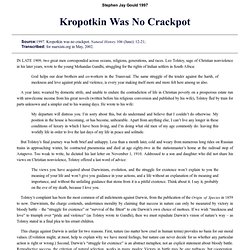 Stephen Jay Gould. Kropotkin Was No Crackpot, 1997