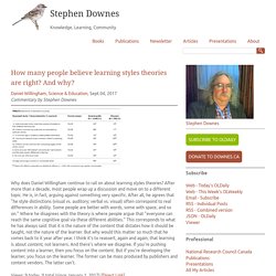 Stephen's Web ~ How many people believe learning styles theories are right? And why?