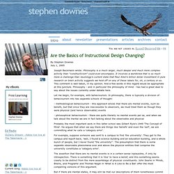 Are the Basics of Instructional Design Changing? ~ Stephen&#039;s Web ~ by Stephen Downes