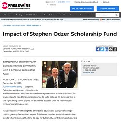 Impact of Stephen Odzer Scholarship Fund - EIN Presswire