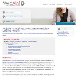 Projects - Steppingstones Literature Review Detailed Results