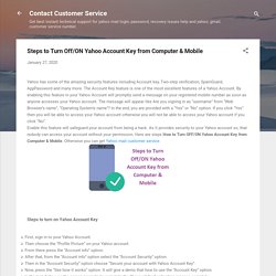 Steps to Turn Off/ON Yahoo Account Key from Computer & Mobile