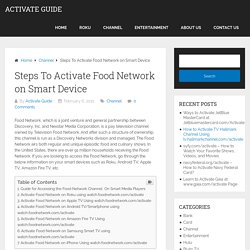 Steps To Activate Food Network on Smart Device - Activate Guide
