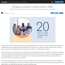 20 steps to a better LinkedIn profile in 2020