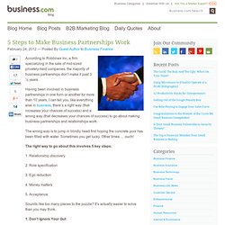 5 steps to make business partnerships work