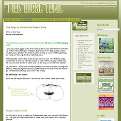 Five Steps to Content that Doesnt Suck