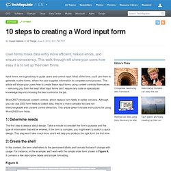 10 steps to creating a Word input form