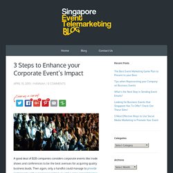 3 Steps to Enhance your Corporate Event’s Impact