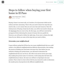 Steps to follow when buying your first home in El Paso