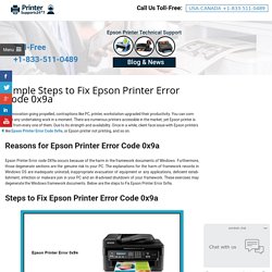 Steps to Fix Epson Printer Error Code 0x9a