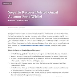 Steps To Recover Deleted Gmail Account For a While?
