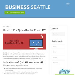Easy Steps to fix QuickBooks Error 41 or -41