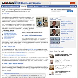 Steps to Starting a Business in Canada - Start a Business in Canada