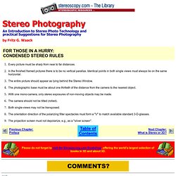 The Library: Stereo Photography - by Fritz G. Waack