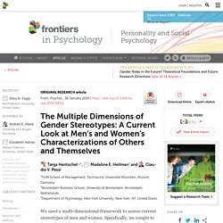The Multiple Dimensions of Gender Stereotypes