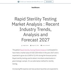 Rapid Sterility Testing Market Analysis : Recent Industry Trends, Analysis and Forecast 2027 – healthcare
