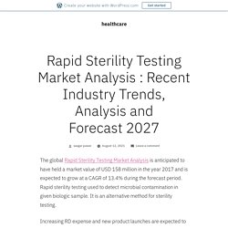 Rapid Sterility Testing Market Analysis : Recent Industry Trends, Analysis and Forecast 2027 – healthcare