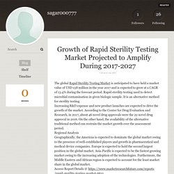 Growth of Rapid Sterility Testing Market Projected to Amplify During 2017-2027 - sagar000777