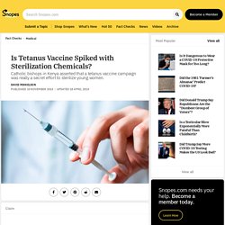 Is Tetanus Vaccine Spiked with Sterilization Chemicals?