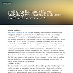 Sterilization Equipment Market Analysis, Growth Factors...