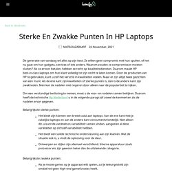 Sterke En Zwakke Punten In HP Laptops