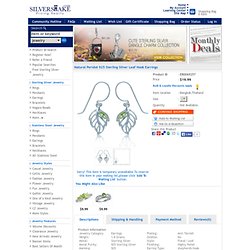Natural Peridot Sterling Silver Leaf Hook Earrings ER0069257 SilverShake.com