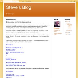Steve's Blog: Embedding python in bash scripts