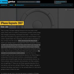 Steve Jobs – IPhone Keynote 2007