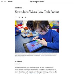 Steve Jobs Was a Low-Tech Parent