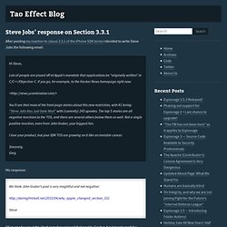 Tao Effect Blog » Blog Archive » Steve Jobs’ response on Section