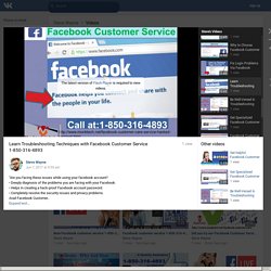 Learn Troubleshooting Techniques with Facebook Customer Service 1-850-316-4893