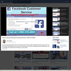 Why to Choose Facebook Customer Service 1-850-316-4893?