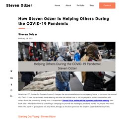 Steven Odzer COVID-19 Pandemic - Steven Odzer