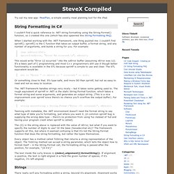 Compiled » String Formatting in C#
