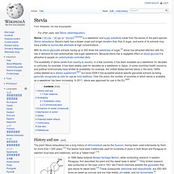 Stevia - Wikipedia, the free encyclopedia - Nightly