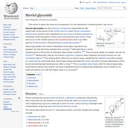 WIKIPEDIA - Steviol glycoside