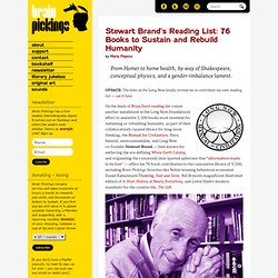 Stewart Brand’s Reading List: 76 Books to Sustain and Rebuild Humanity