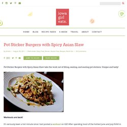 Pot Sticker Burgers with Spicy Asian Slaw