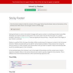 Sticky Footer — Solved by Flexbox — Cleaner, hack-free CSS