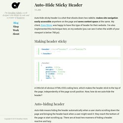 Auto-Hide Sticky Header