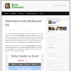 Sticky header on scroll with jQuery and CSS