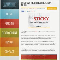HC-Sticky – jQuery Floating Sticky Plugin