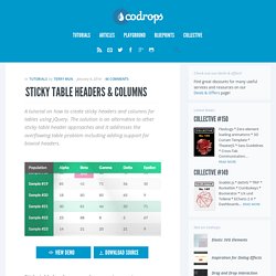 Sticky Table Headers & Columns