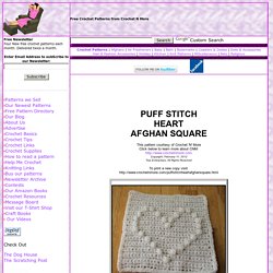 Puff Stitch Heart Afghan Square Crochet Pattern