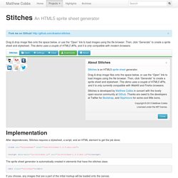 Stitches - An HTML5 sprite sheet generator