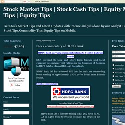 Stock commentary of HDFC Bank